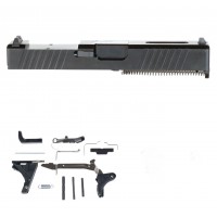 Glock 19 Compatible Pistol Build Kit w/ RMR Optic Cut Slide/ Black / No Lower